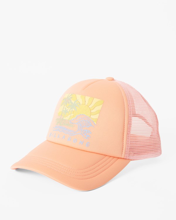 Billabong Across Waves Trucker Hat Peach Pit | AYXCS5612