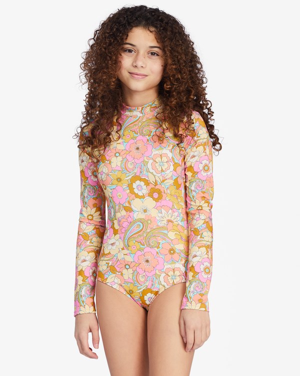 Billabong Ain\'t She A Beaut Long Sleeve UPF 50 Swimsuit Multi | RLWGZ9403