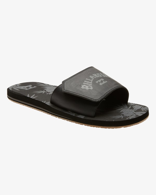 Billabong All Day Impact Print Slide Sandals Black | MQAUC4309