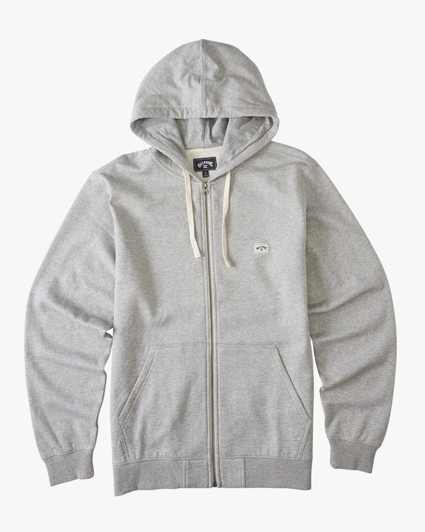 Billabong All Day Organic Zip-Up Hoodie Grey Heather | JHVED3574