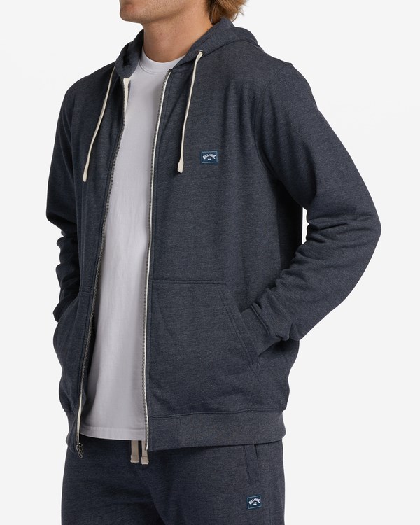 Billabong All Day Organic Zip-Up Hoodie Navy | YPQLR2540