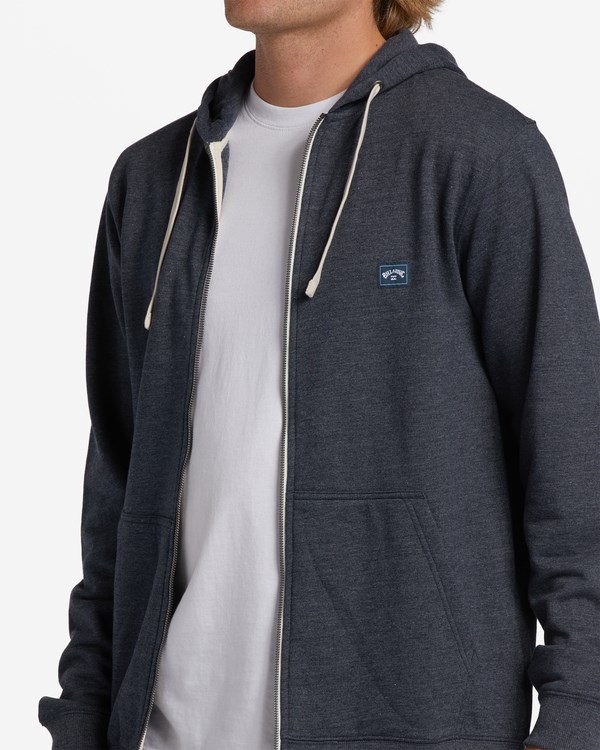 Billabong All Day Organic Zip-Up Hoodie Navy | YPQLR2540