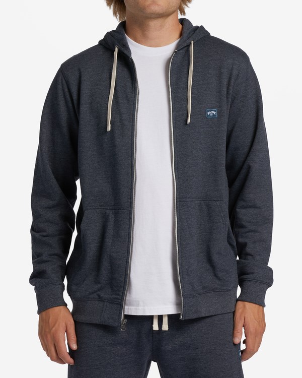 Billabong All Day Organic Zip-Up Hoodie Navy | YPQLR2540