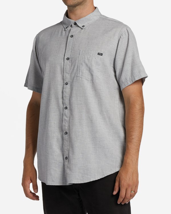 Billabong All Day Short Sleeve Shirt Light Grey | NDTQB4382