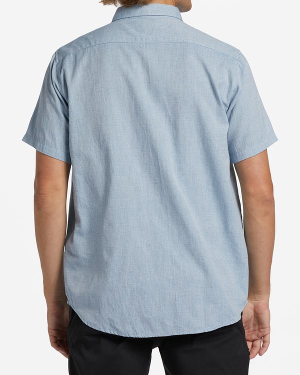 Billabong All Day Short Sleeve Shirt Powder Blue | LBQXU8063