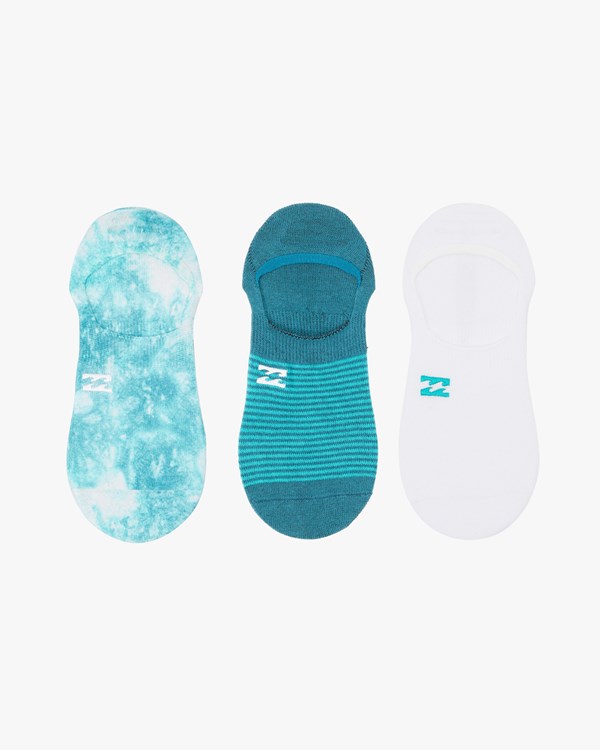 Billabong All Day Tie-Dye No-Show Socks Teal | MZTNY2431