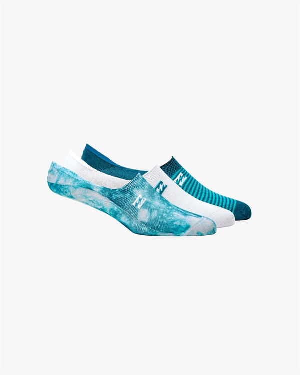 Billabong All Day Tie-Dye No-Show Socks Teal | MZTNY2431