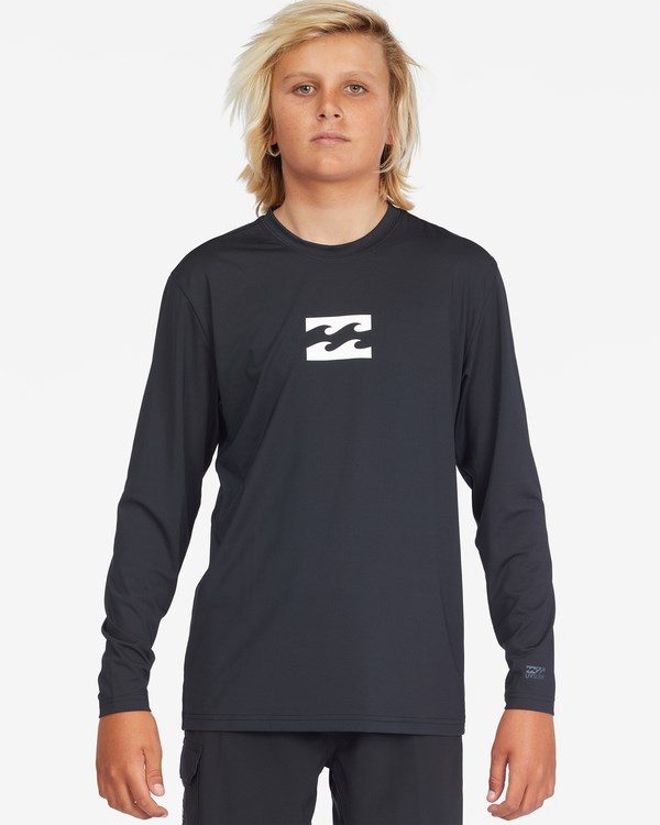 Billabong All Day Wave Loose Fit Long Sleeve Surf Tee Black | PLYRF8795