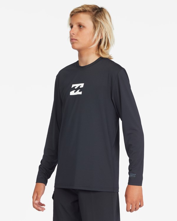 Billabong All Day Wave Loose Fit Long Sleeve Surf Tee Black | PLYRF8795