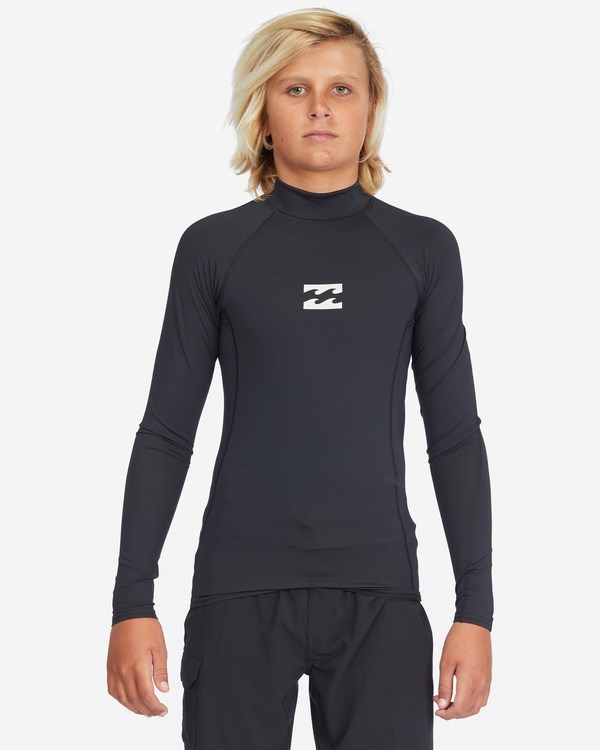 Billabong All Day Wave Performance Fit Long Sleeve Rashguard Black | JQSKZ9203