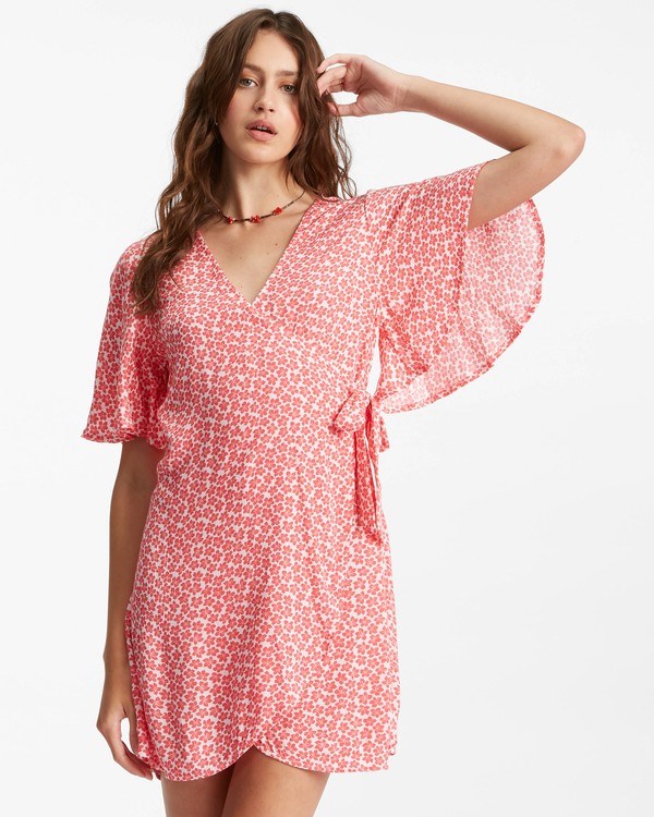 Billabong All For You Mini Wrap Dress Fuego | AMUTO0578