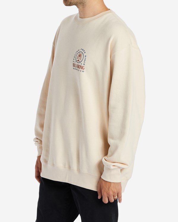 Billabong Arch Palm Crewneck Sweatshirt Light Khaki | JNPUE4631