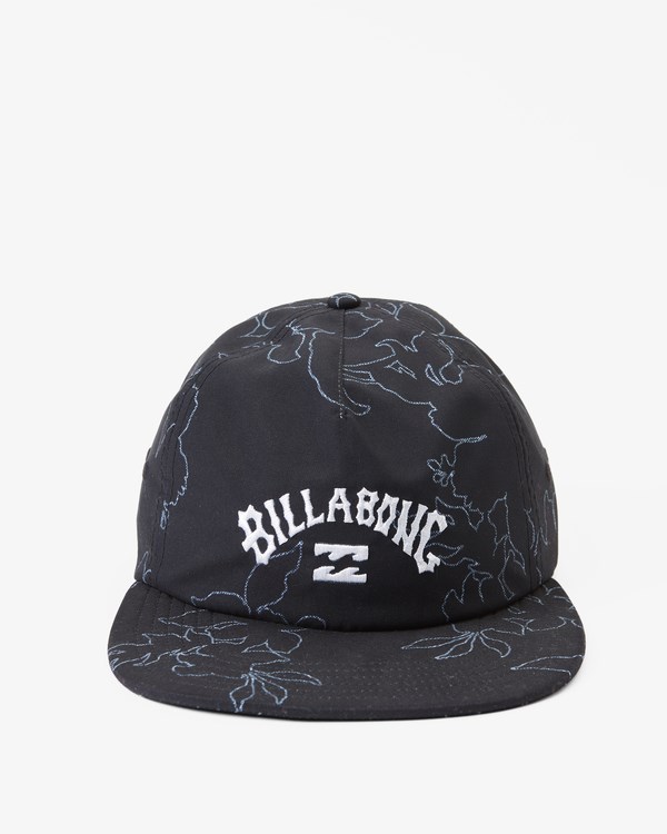 Billabong Arch Team Print Strapback Hat Black White | CMHKG9573