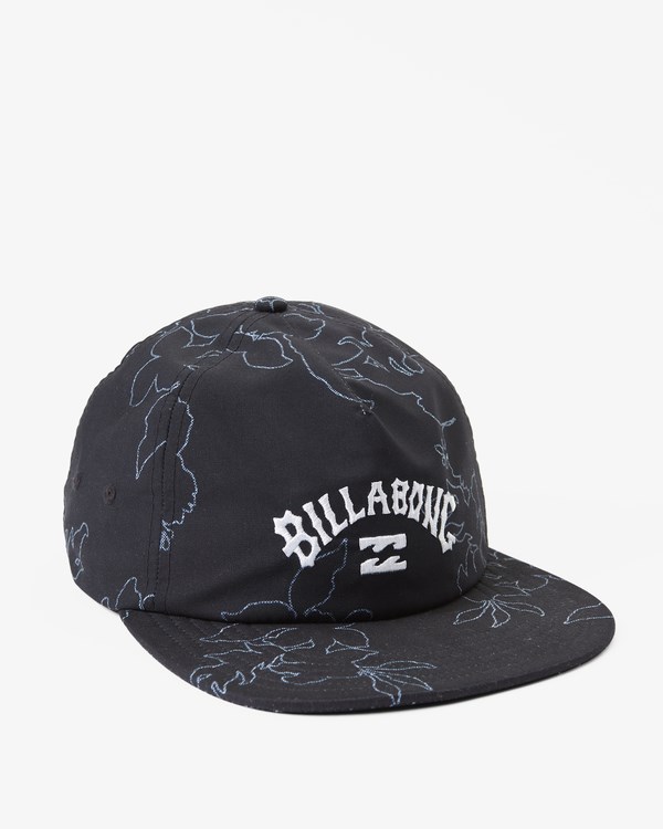 Billabong Arch Team Print Strapback Hat Black White | CMHKG9573