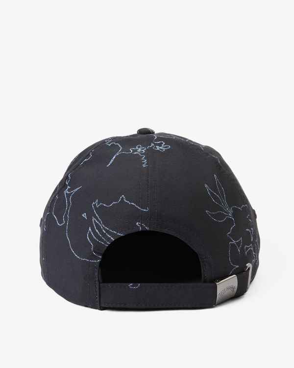 Billabong Arch Team Print Strapback Hat Black White | CMHKG9573