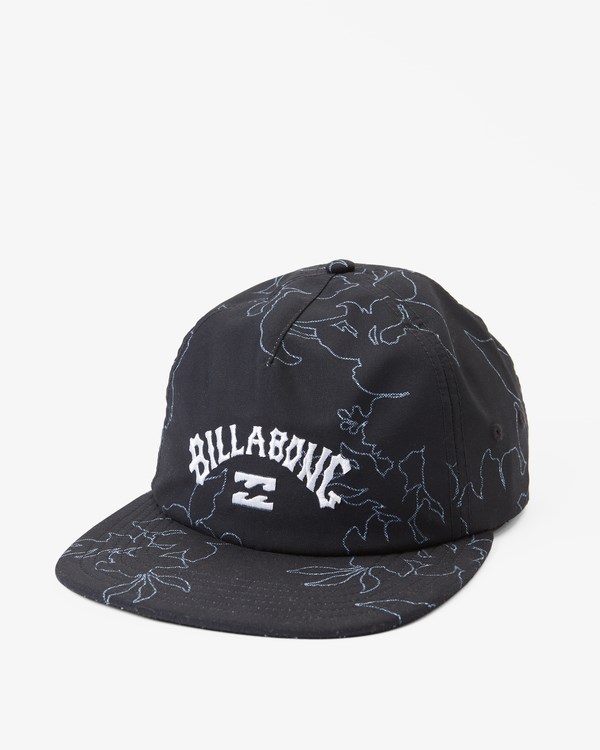 Billabong Arch Team Print Strapback Hat Black White | CMHKG9573