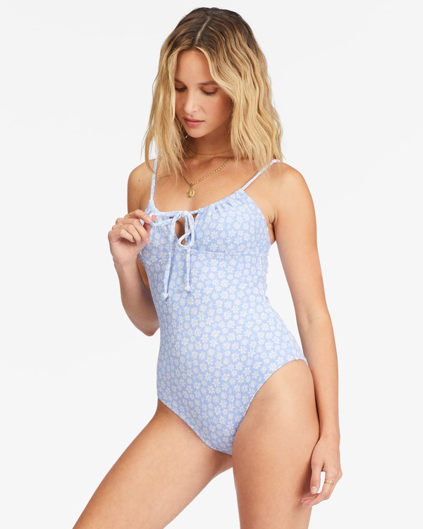 Billabong Away We Go One-Piece Swimsuit Baby Blues | CRXWV4193