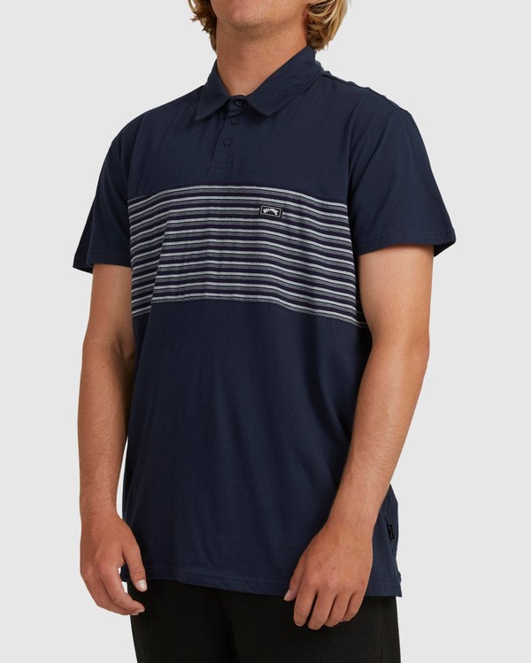 Billabong Banded Die Cut Polo Shirt Navy | OEKLR2038