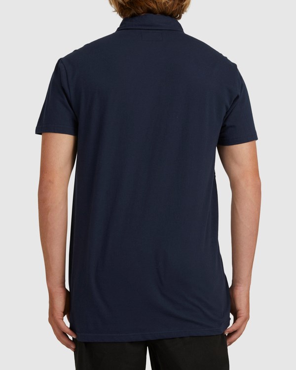 Billabong Banded Die Cut Polo Shirt Navy | OEKLR2038