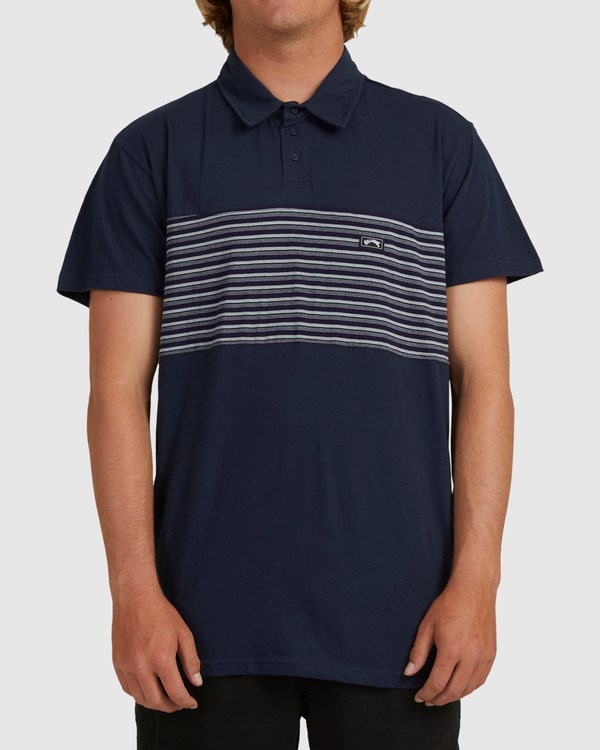 Billabong Banded Die Cut Polo Shirt Navy | OEKLR2038