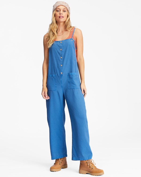 Billabong Beach Cruiser Wide-Leg Overalls Indigo Love | IUNSE8724