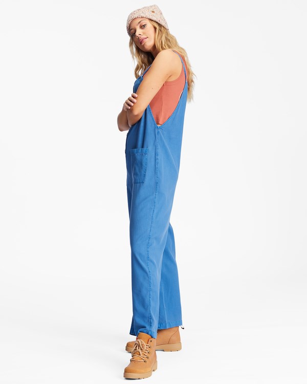 Billabong Beach Cruiser Wide-Leg Overalls Indigo Love | IUNSE8724