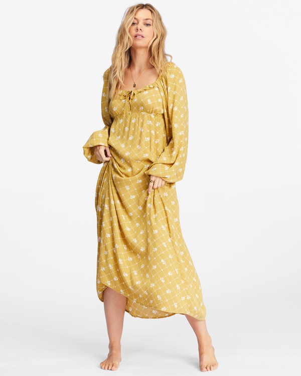 Billabong Better Days Long Sleeve Midi Dress Multi 1 | LCDAP6381