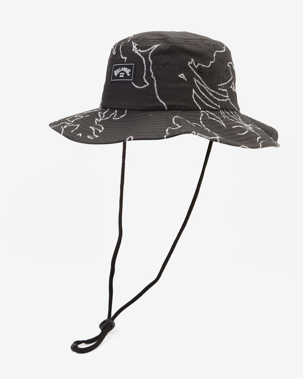 Billabong Big John Print Surf Safari Hat Black White | SMATV6592