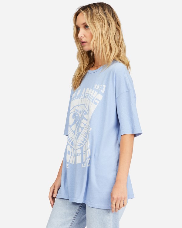 Billabong Blue Bayou Boyfriend T-Shirt Bayou Blue | IZEKS4691