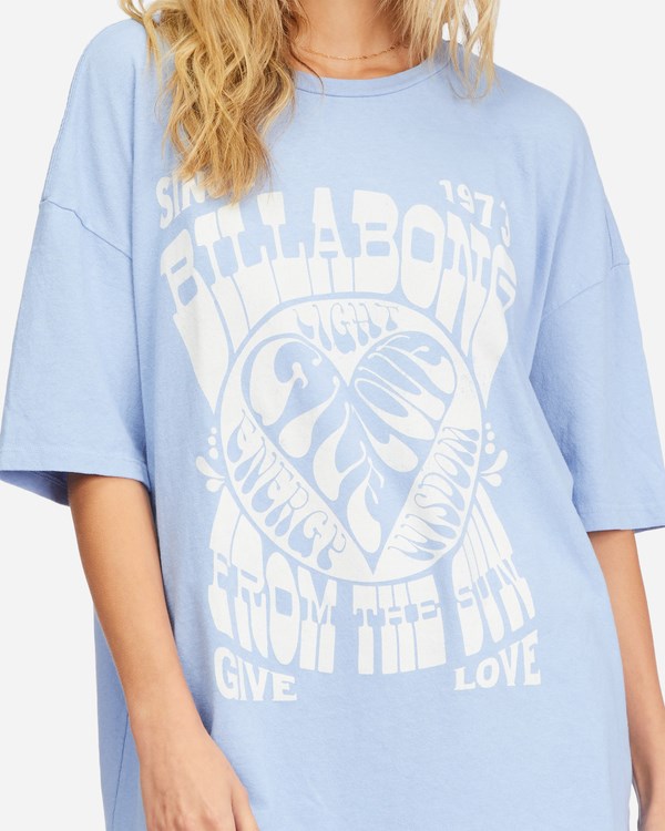 Billabong Blue Bayou Boyfriend T-Shirt Bayou Blue | IZEKS4691