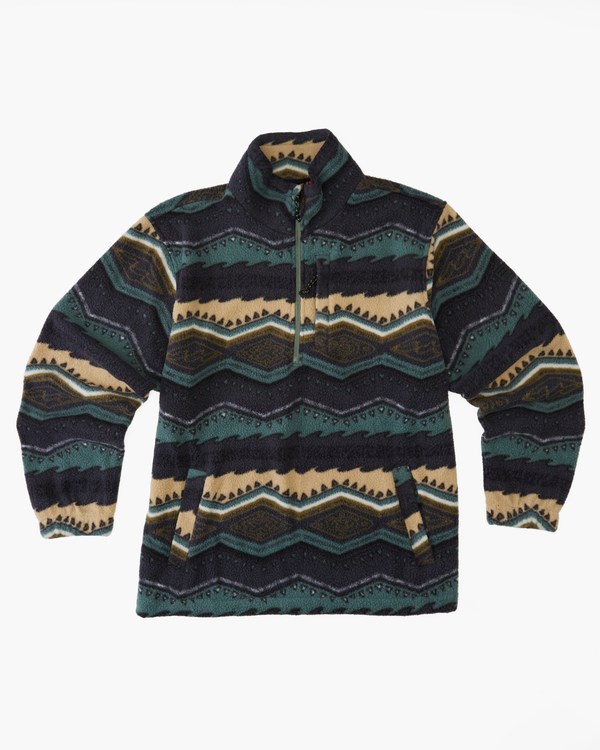 Billabong Boundary Mock Neck Fleece Pullover Evergreen | YLXVA0379