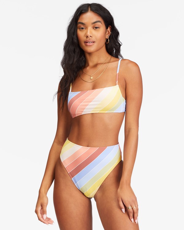 Billabong Brighter Daze Square Ruched Bralette Bikini Top Multi | MSWET0926