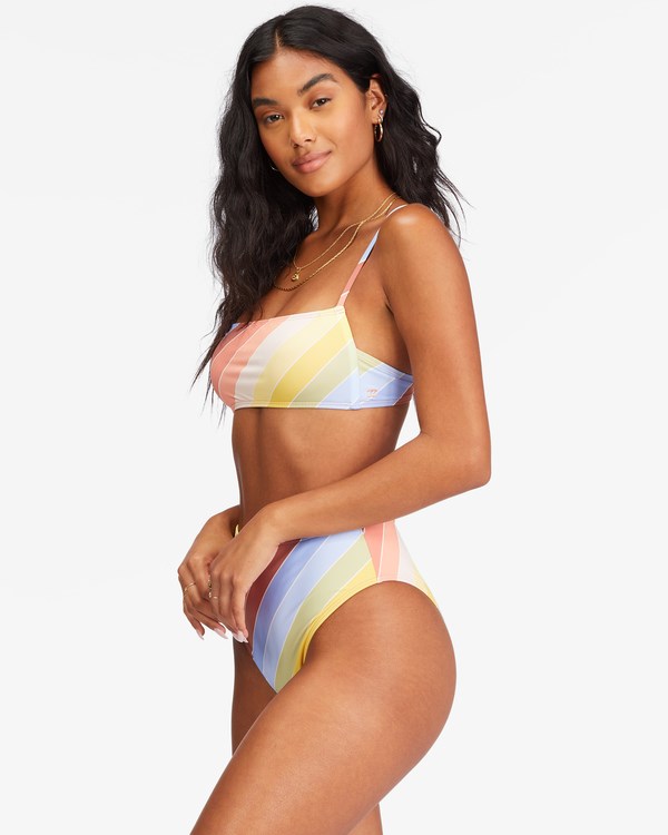 Billabong Brighter Daze Square Ruched Bralette Bikini Top Multi | MSWET0926