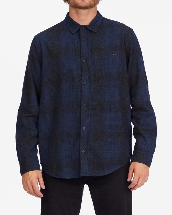 Billabong Coastline Flannel Shirt Dark Blue | APCNU8539