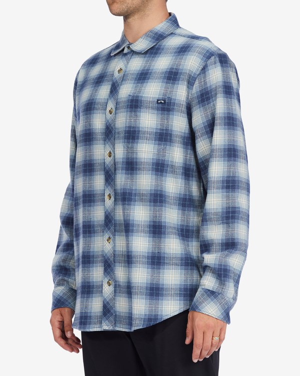 Billabong Coastline Flannel Shirt Dusty Blue | HMVKE1958