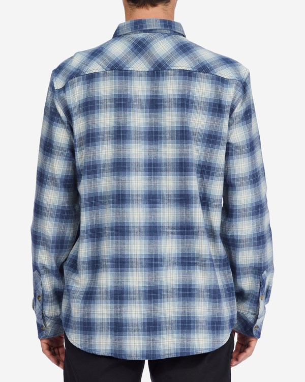 Billabong Coastline Flannel Shirt Dusty Blue | HMVKE1958