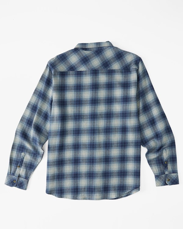 Billabong Coastline Flannel Shirt Dusty Blue | LSJMI6593