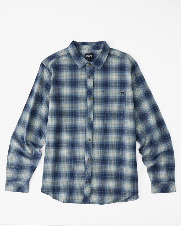 Billabong Coastline Flannel Shirt Dusty Blue | LSJMI6593