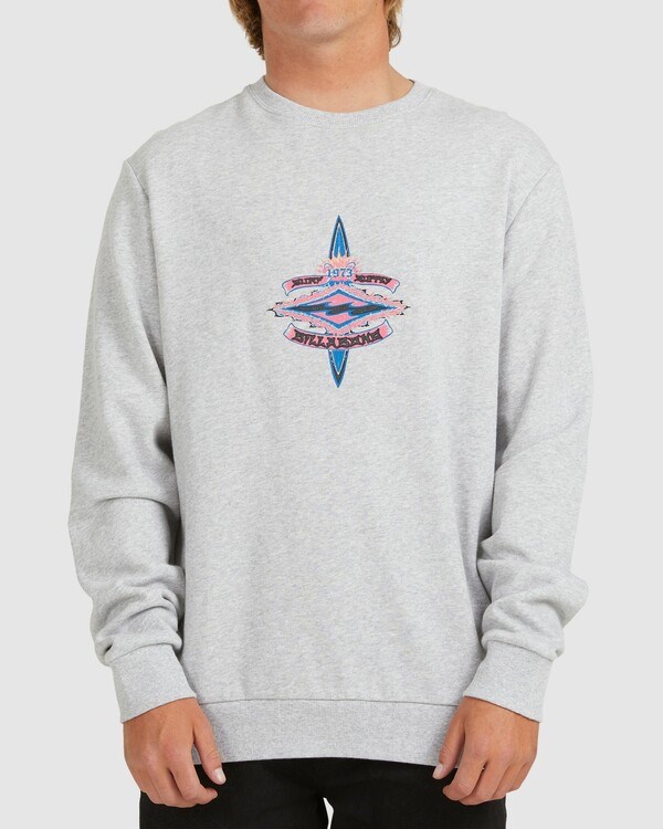 Billabong Core Diamond Crewneck Sweatshirt Light Grey Heather | KOMYQ9873