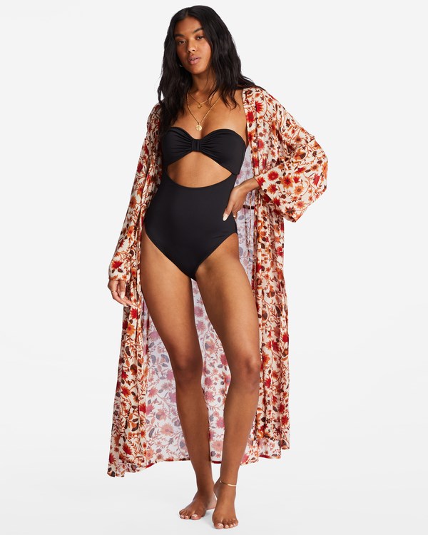 Billabong Cosmic Dreamer Kimono Beach Cover-Up Antique White | WTCEF7280