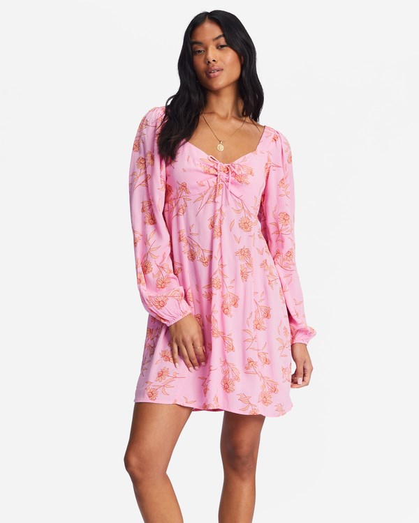 Billabong Crush On You Mini Dress Pink Skies | MNKAR4752