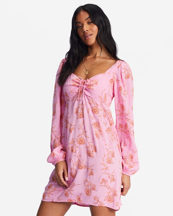 Billabong Crush On You Mini Dress Pink Skies | MNKAR4752