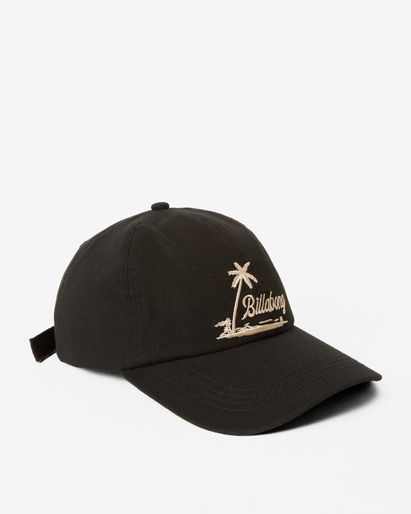 Billabong Dad Cap Strapback Hat Off Black | XQHVU2843