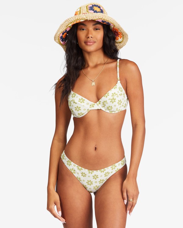 Billabong Daisy Chain Tropic Bikini Bottoms Salt Crystal | QERAM0148