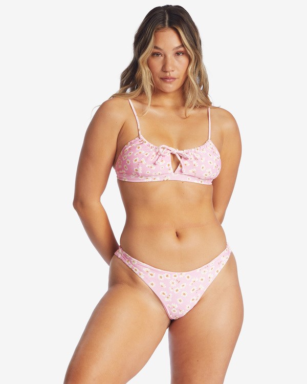 Billabong Daisy Craze Tanga Low-Rise Bikini Bottoms Pink Lady | HWBPY3528