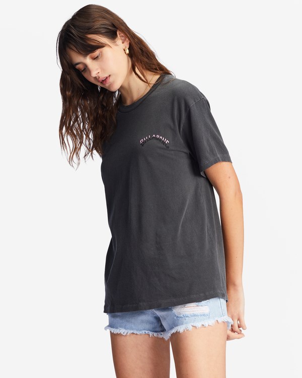 Billabong Daytripper Graphic Boyfriend T-Shirt Off Black | UZCDL4621