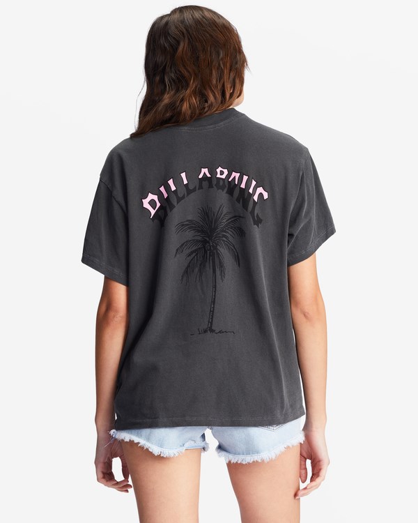 Billabong Daytripper Graphic Boyfriend T-Shirt Off Black | UZCDL4621