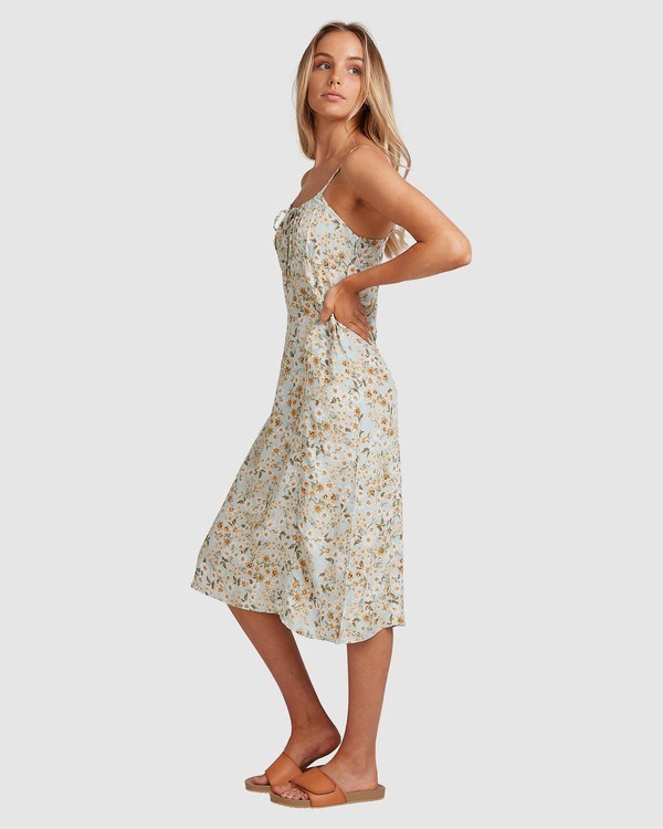 Billabong Del Mar Midi Dress Pastel Blue | EHCKB8519