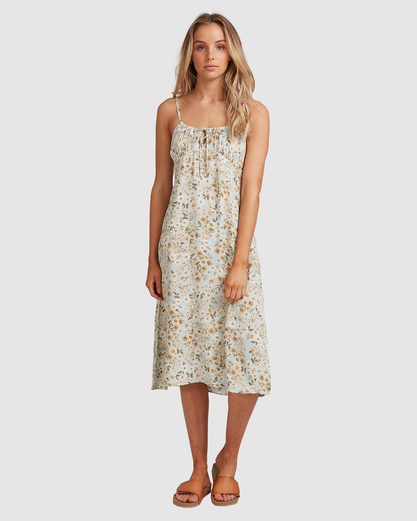 Billabong Del Mar Midi Dress Pastel Blue | EHCKB8519