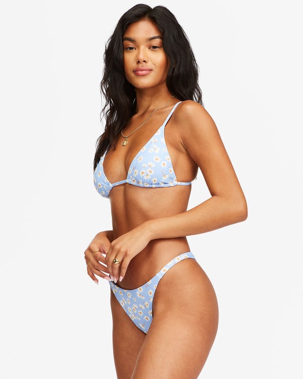 Billabong Dont Be Blue Slide Tall Triangle Bikini Top Sweet Blue | TCRUV8962